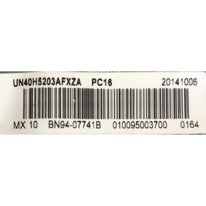 KIT DE TARJETAS PARA TV SAMSUNG / MAIN BN94-07741B / BN41-02245A /  FUENTE BN44-00769A / L40HF_EDY / T-CON BN96-28936A / BN41-01938B / PANEL CY-DF400BGLV3H / MODELO UN40H5203AFXZA TD01